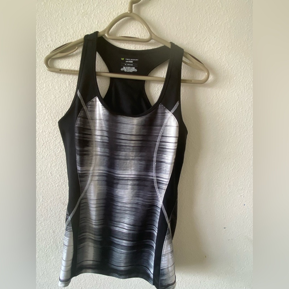 Black and Silver Athletic Tank Top